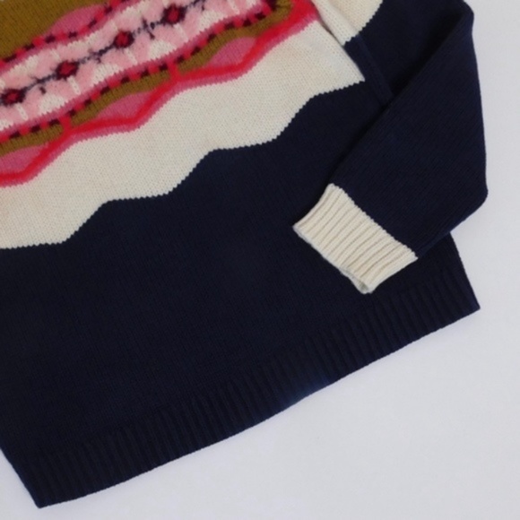 Anthropologie FIELD FLOWER Camellia Fairisle Sweater Pullover Fair Isle Medium - Picture 8 of 14